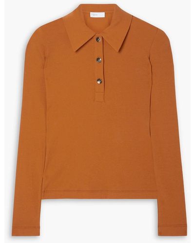 Rosetta Getty Cotton-jersey Polo Shirt - Orange