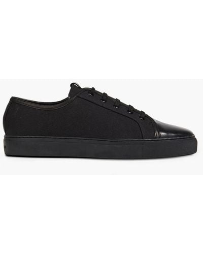 Grenson Leather And Canvas Sneakers - Black