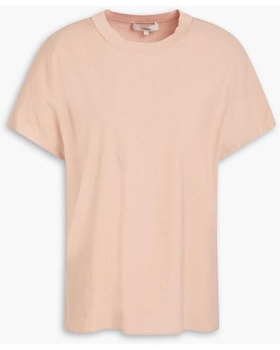 Vince Linen-blend T-shirt - Pink