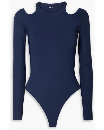 Alix Zoe Cutout Stretch-jersey Bodysuit - Blue