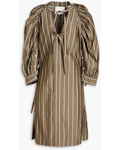 3.1 Phillip Lim Striped Cotton-blend Poplin Dress - Natural