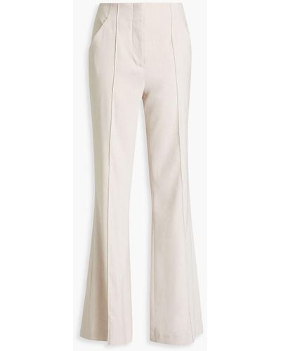 Veronica Beard Komi Linen-blend Twill Flared Trousers - White