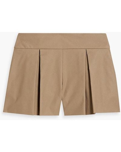 RED Valentino Pleated Crepe Shorts - Natural