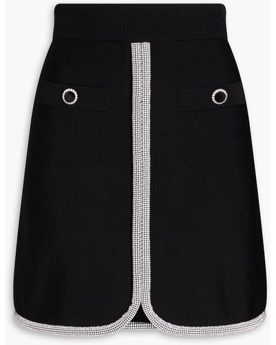 Rebecca Vallance Raine Crystal-embellished Knitted Mini Skirt - Black