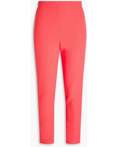Safiyaa Adrianna Cropped Crepe Slim-leg Trousers - Red