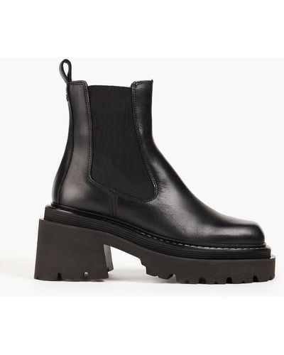 Sandro Embellished Leather And Suede Chelsea Boots - Black