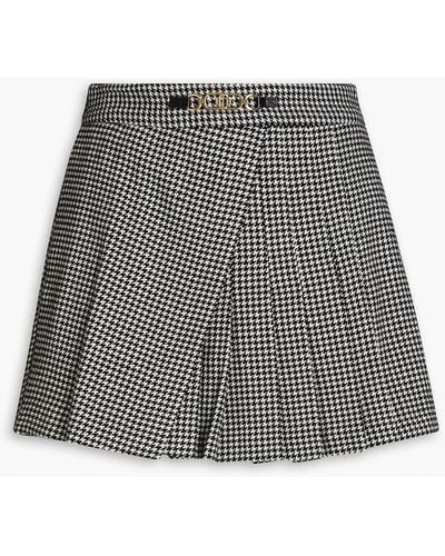 Maje Pleated Houndstooth Tweed Shorts - Grey