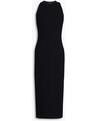 James Perse Ribbed-knit Midi Dress - Black