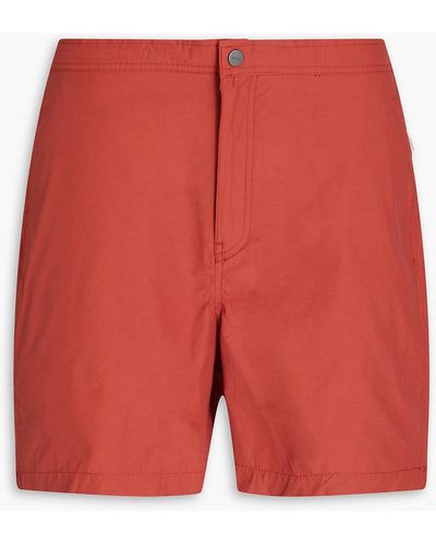 Onia Calder 6e Mid-length Cotton-blend Swim Shorts - Red