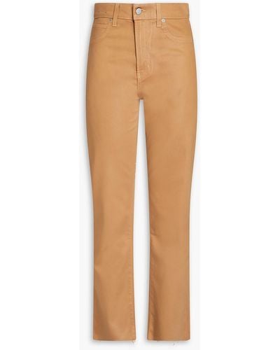 Veronica Beard Ryleigh Waxed High-rise Slim-leg Jeans - Brown