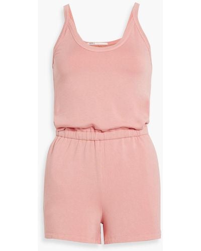 Stateside Tiler Peak Stretch Micro Modal And Cotton-blend Playsuit - Pink