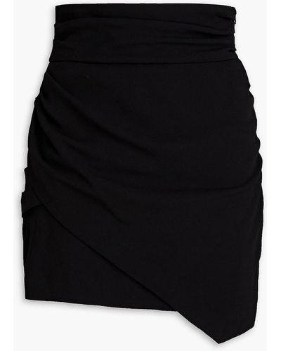 IRO Lannie Wrap-effect Draped Crepe Mini Skirt - Black