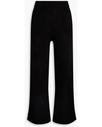 NINETY PERCENT Paige Organic Cotton-blend Wide-leg Trousers - Black