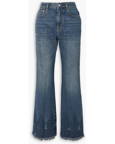 Stella McCartney Frayed High-rise Flared Jeans - Blue