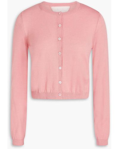 RED Valentino Wool, Silk And Cashmere-blend Cardigan - Pink