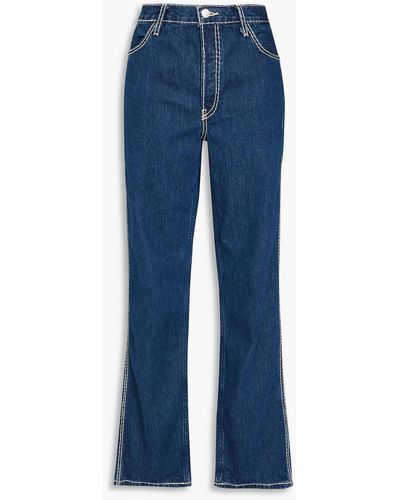 RE/DONE High-rise Straight-leg Jeans - Blue