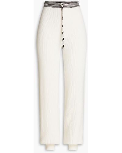 Missoni Ribbed Cashmere Tack Trousers - White