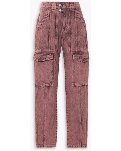 Isabel Marant Vayoneo Acid-wash High-rise Tapered Jeans
