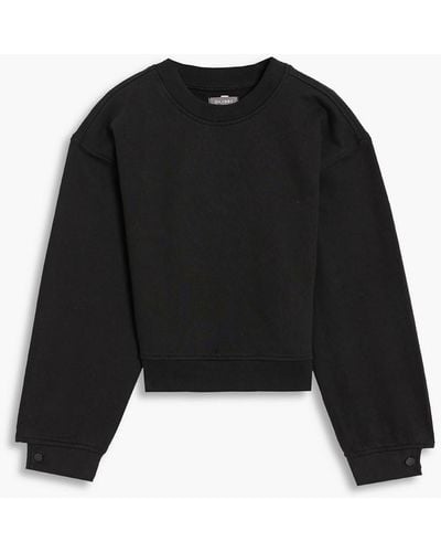 DL1961 Cropped sweatshirt aus baumwollfrottee - Schwarz