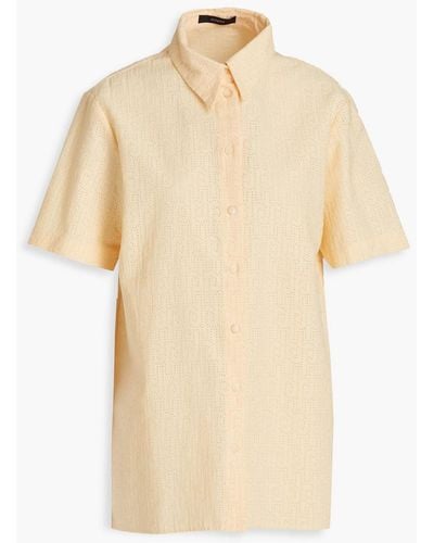 JOSEPH Bleni Broderie Anglaise Cotton-blend Shirt - Natural