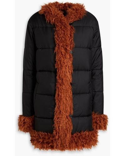 Marni Reversible Quilted Ripstop And Faux Shearling Coat - Black