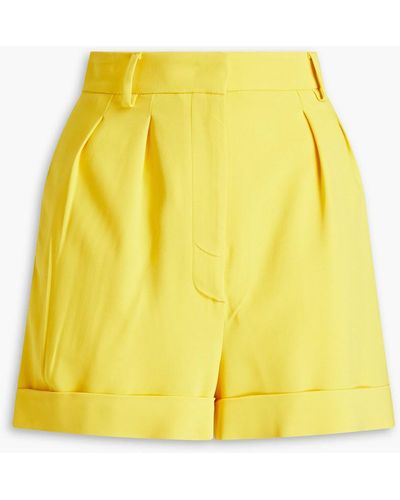 Moschino Pleated Crepe Shorts - Yellow