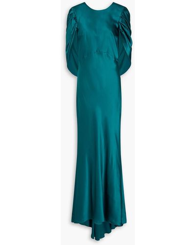 ROKSANDA Oriana Draped Silk-satin Gown - Green