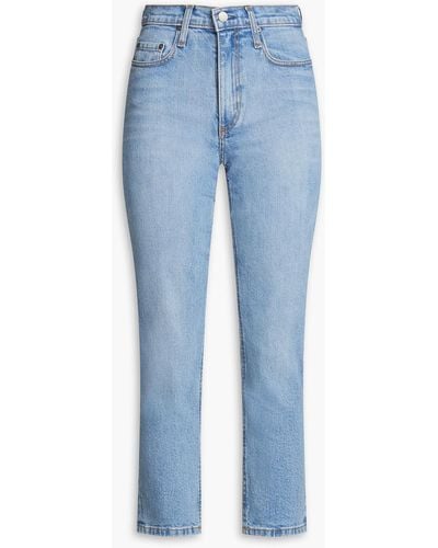 Nobody Denim Cropped Faded High-rise Slim-leg Jeans - Blue