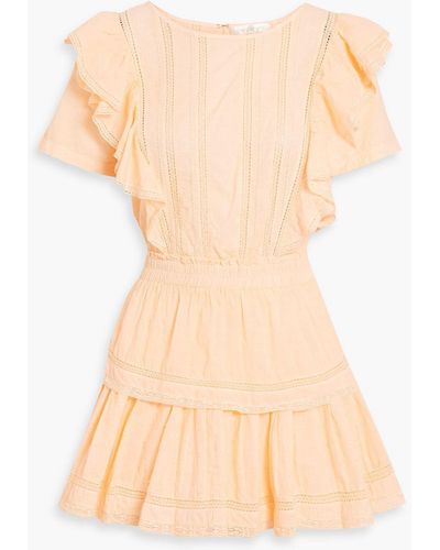LoveShackFancy Natasha Lace-trimmed Fil Coupé Cotton Mini Dress - Orange
