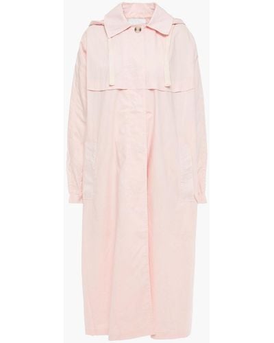 American Vintage Cotton Hooded Trench Coat - Pink