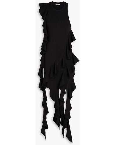 Jonathan Simkhai Wilda Ruffled Stretch-knit Mini Dress - Black