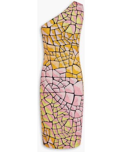 Emilio Pucci Kleid aus jersey mit print und asymmetrischer schulterpartie - Mettallic