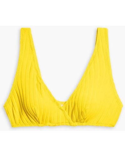 Solid & Striped The Annie Ribbed Bikini Top - Yellow