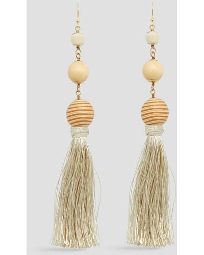 Rosantica Gold-tone, Cord And Bead Earrings - White