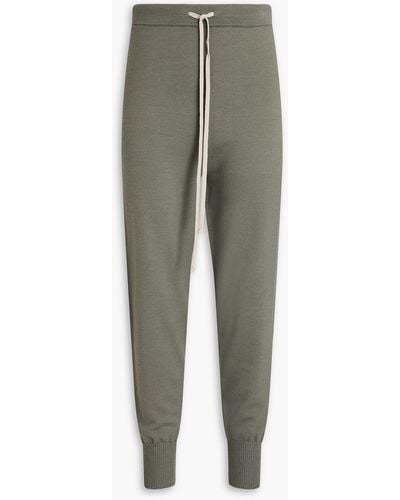 Rick Owens Wool-blend Track Trousers - Green