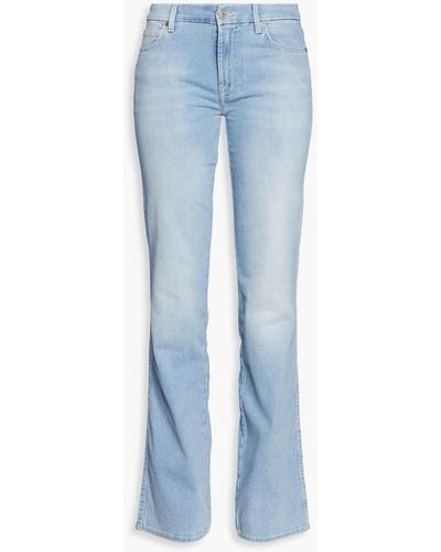 7 For All Mankind Kimmie Faded Mid-rise Flared Jeans - Blue