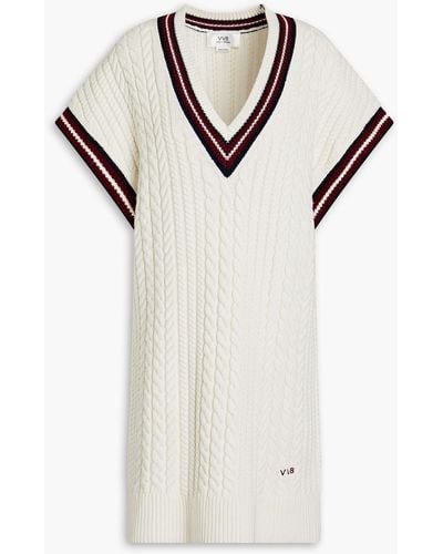 Victoria Beckham Cable-knit Mini Dress - White