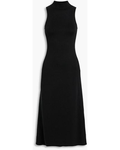 Tibi Cutout Cotton And Lyocell-blend Midi Dress - Black