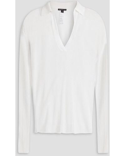 James Perse Linen-blend Polo Shirt - White