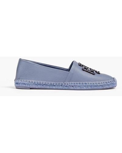 Tory Burch Ines Embellished Leather Espadrilles - Blue