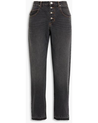 Isabel Marant Garance Cropped High-rise Straight-leg Jeans - Gray