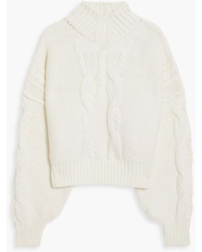 IRO Lyme Cable-knit Merino Wool-blend Turtleneck Sweater - White