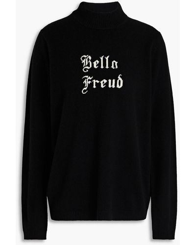 Bella Freud Intarsia Cashmere Turtleneck Jumper - Black