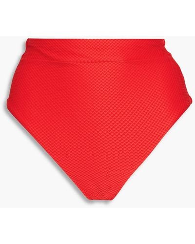 Heidi Klein Hoch sitzendes bikini-höschen aus stretch-piqué - Rot