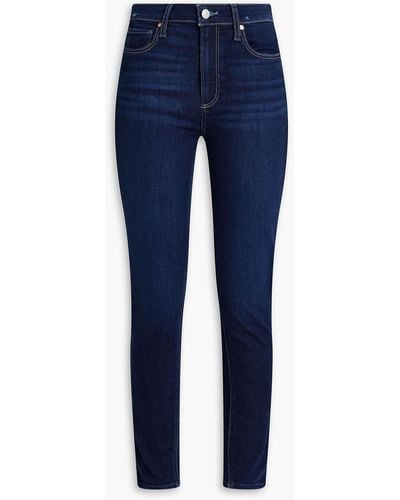 PAIGE Gibson halbhohe skinny jeans in distressed-optik - Blau