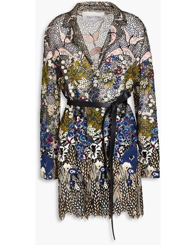 Valentino Garavani Embroidered Cotton-blend Guipure Lace Jacket - Multicolour