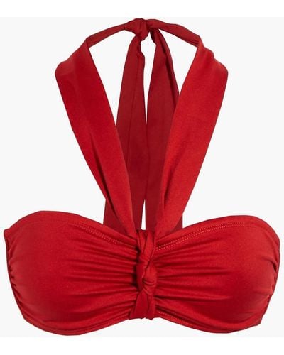 Asceno The verona neckholder-bikini-oberteil mit knotendetail - Rot