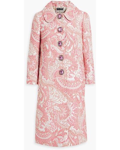 Dolce & Gabbana Metallic Brocade Coat - Pink