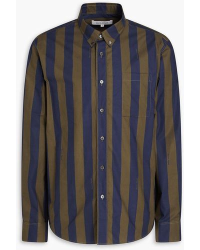 Maison Kitsuné Striped Cotton-poplin Shirt - Black
