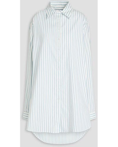 Anna Quan Oversized Striped Cotton-blend Poplin Shirt - White